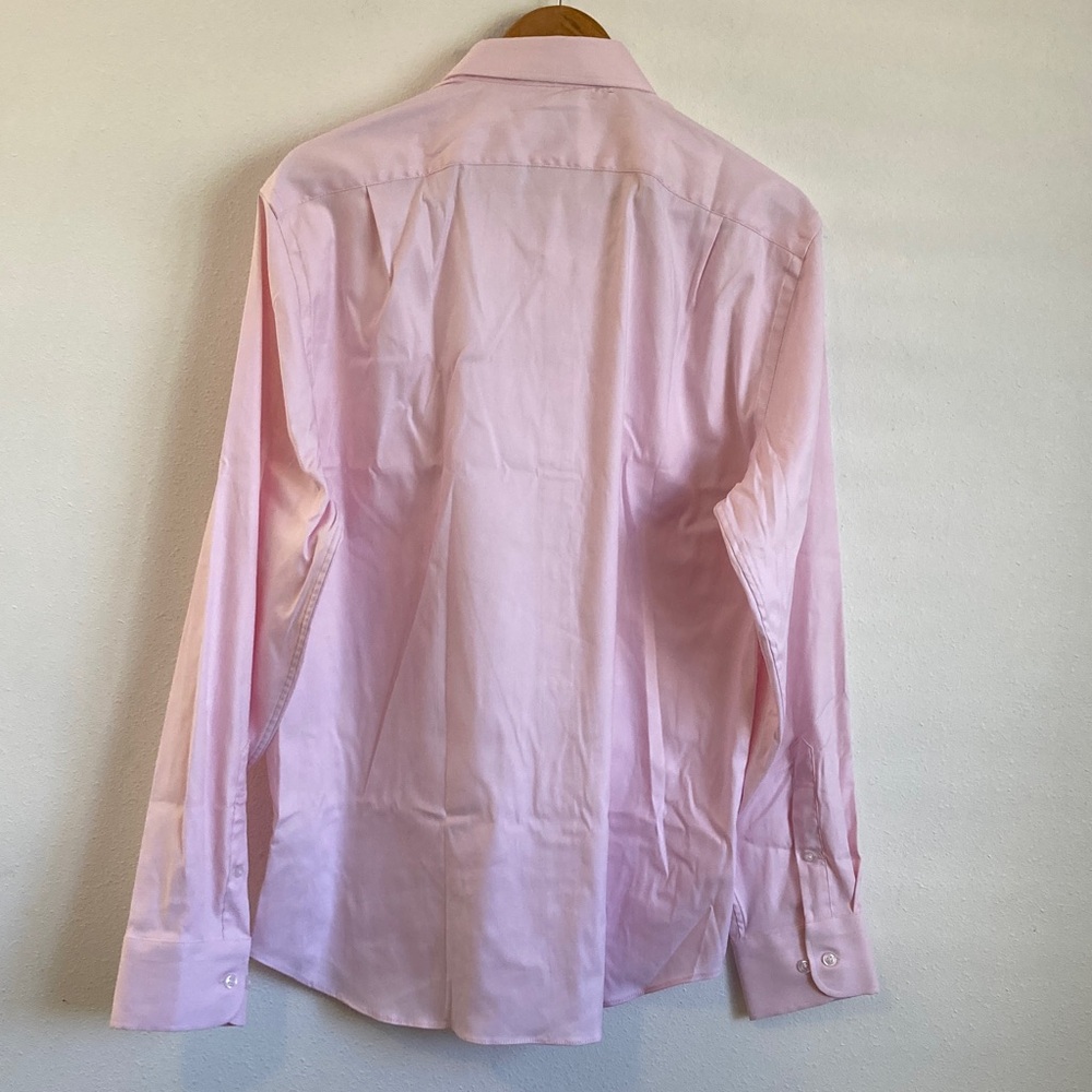 J. Crew Slim Bowery performance‎ stretch dress shirt spread collar Large Pink - Picture 4 of 6